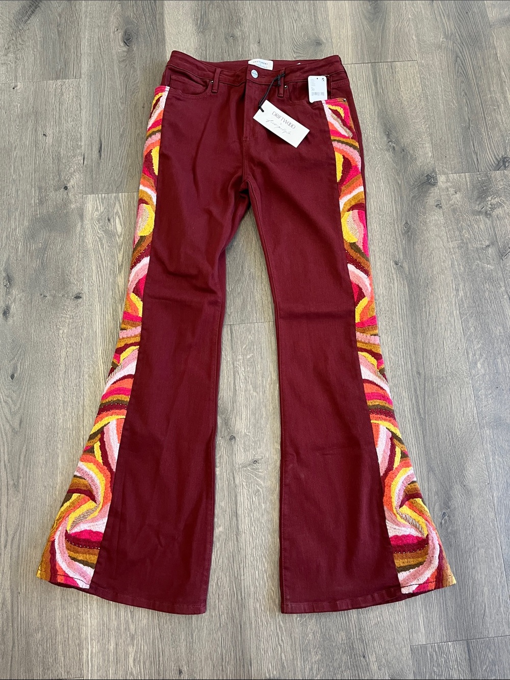 Free People x Driftwood Farrah Flare Beaded Jeans - Picture 5 of 13